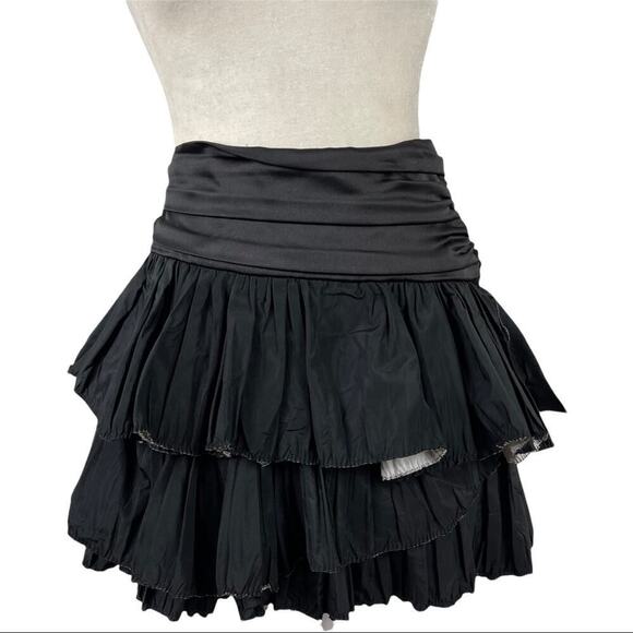NWT Zara Black Frilled Mini Skirt With Ruffles Tiered Party Bloggers Fave Sz M - Picture 5 of 16